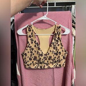 leopard fabletics sports bra